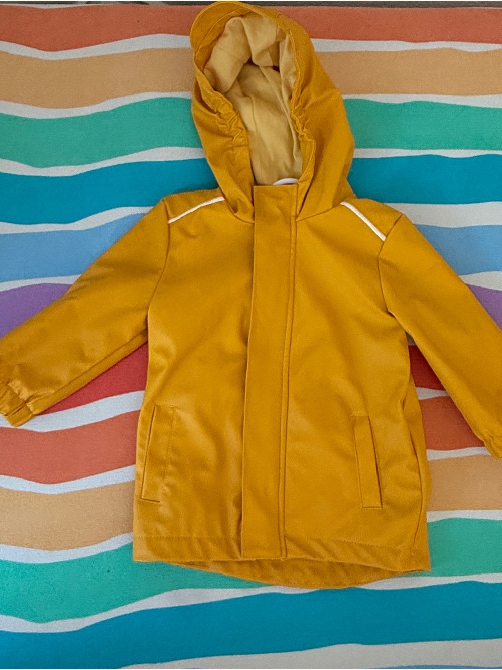 Cat & Jack Kids Hooded Raincoat in Mustard Yellow